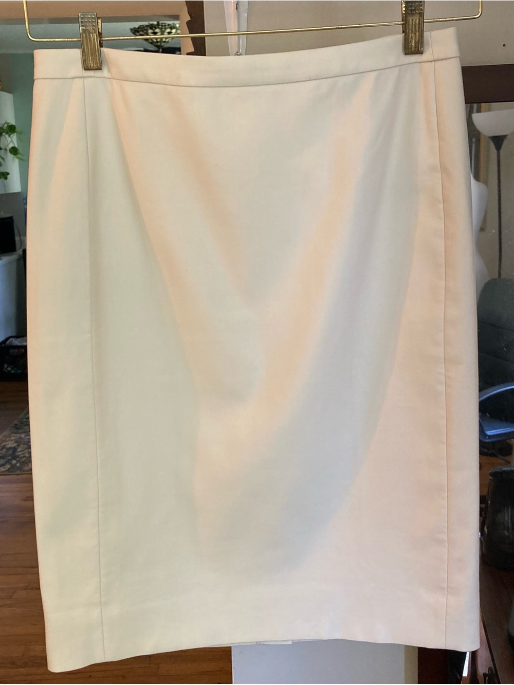 NWT J. Crew Cream Pencil Skirt Size 6 Lined Fall Winter Cotton